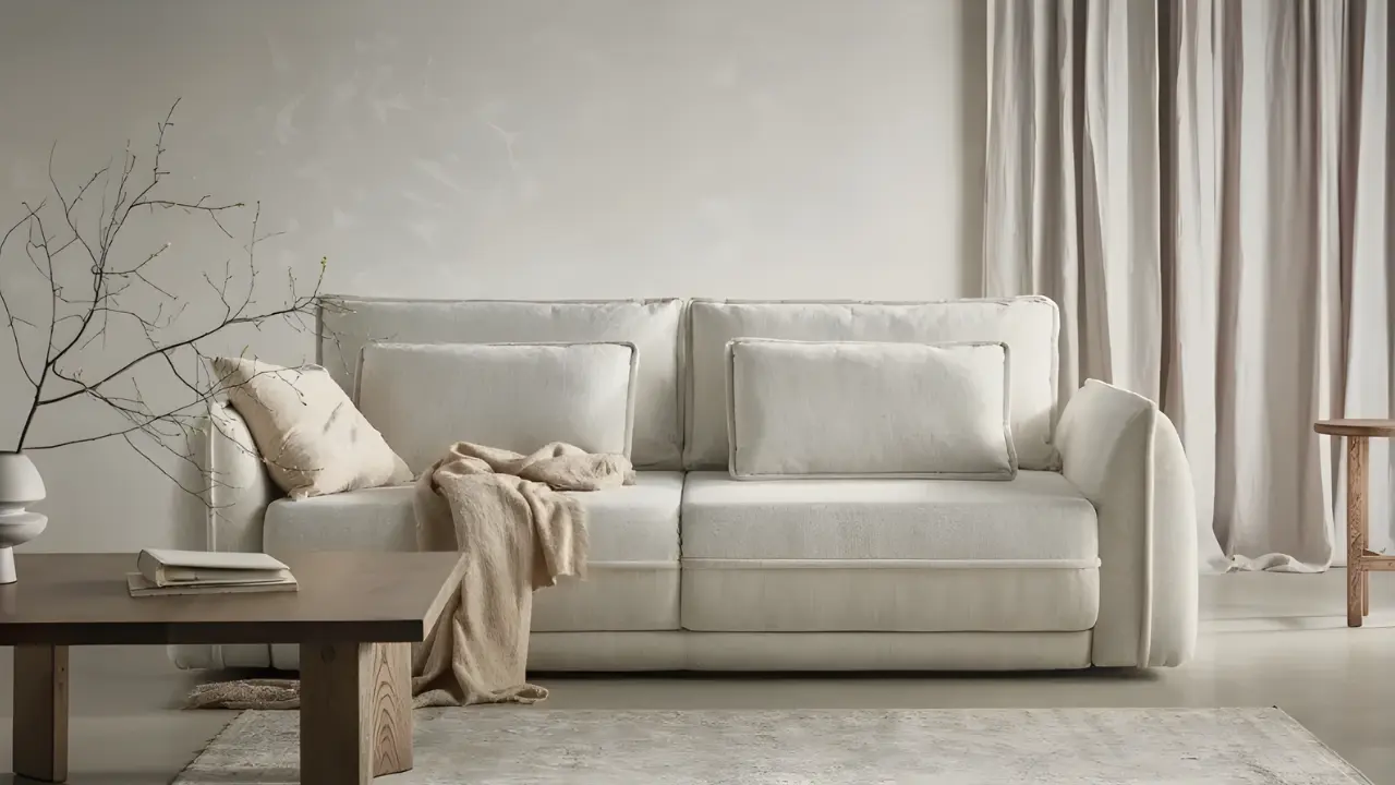 Biała sofa marki Puszman